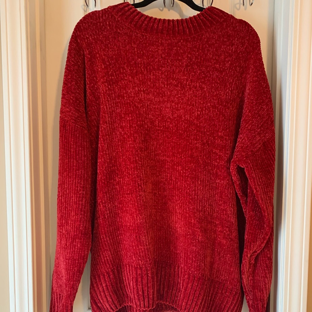Red CHENILLE Sweater